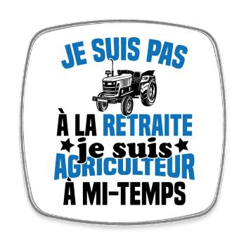 Idée cadeau pour un agriculteur retraité - Magnet carré - blanc - Devant