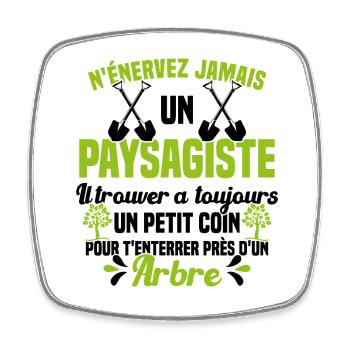 Paysagiste et jardinier cadeau humour - Magnet carré - blanc - Devant