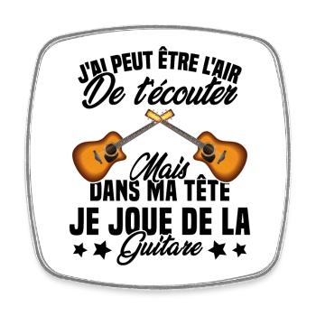 Je Joue De La Guitare Cadeau Humour Guitariste - Magnet carré - blanc - Devant