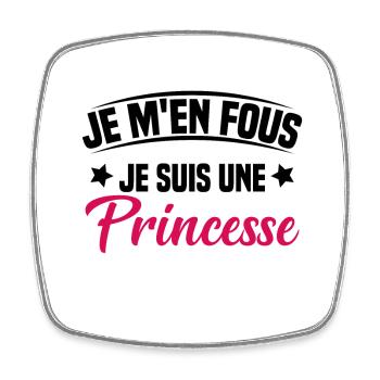 je m'en fou je suis une princesse - Magnet carré - blanc - Devant