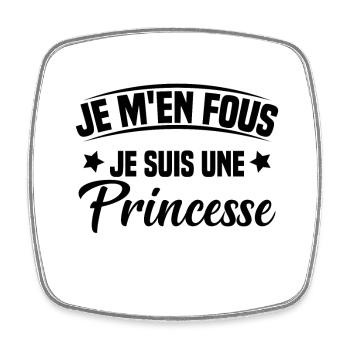 je m'en fou je suis une princesse - Magnet carré - blanc - Devant