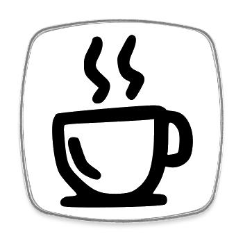 heiße Tasse - Viereckiger Kühlschrankmagnet - Weiß - Vorne