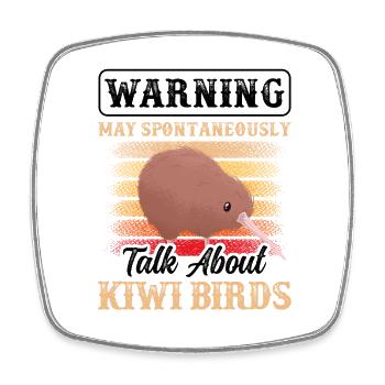 Kiwi Vogel redet spontan über Neuseeland Kiwi - Viereckiger Kühlschrankmagnet - Weiß - Vorne