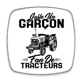 Enfant Juste Un Garçon Fan De Tracteurs - Magnet carré - blanc - Devant