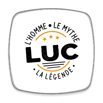 Luc L'Homme Le Mythe La Légende Cadeau Humour - Magnet carré - blanc - Devant