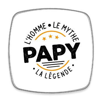 Grand-Père Papy l'Homme le Mythe la Légende - Magnet carré - blanc - Devant