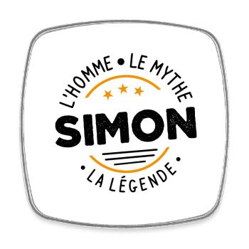 Simon L'Homme Le Mythe La Légende Cadeau Humour - Magnet carré - blanc - Devant