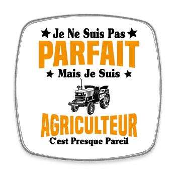 Pas parfait mais je suis un papa agriculteur Cool - Magnet carré - blanc - Devant