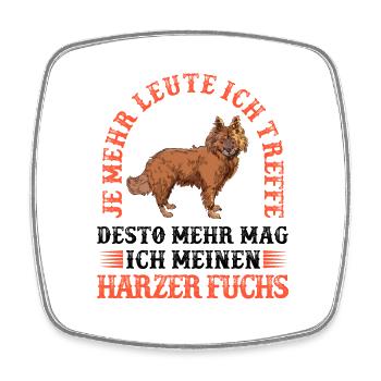 Mehr Harzer Fuchs weniger Menschen Hütefuchs - Viereckiger Kühlschrankmagnet - Weiß - Vorne