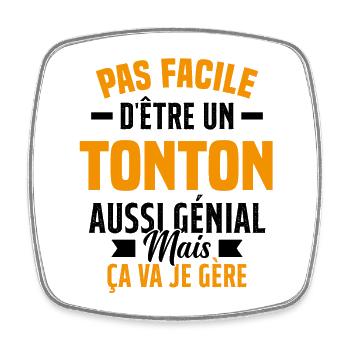tonton génial cadeau humour tonton - Magnet carré - blanc - Devant