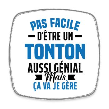 tonton génial cadeau humour tonton - Magnet carré - blanc - Devant