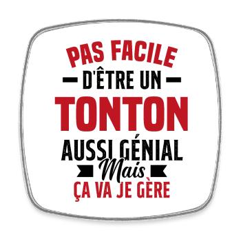 tonton génial cadeau humour tonton - Magnet carré - blanc - Devant