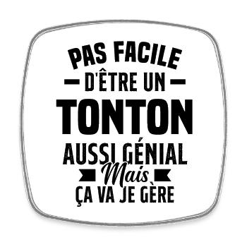 tonton génial cadeau humour tonton - Magnet carré - blanc - Devant
