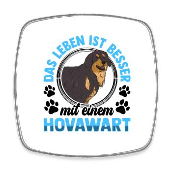 Leben ohne Hovawart ist möglich aber sinnlos - Viereckiger Kühlschrankmagnet - Weiß - Vorne
