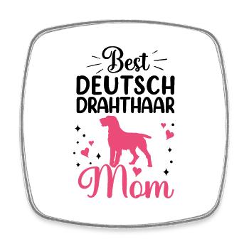 Beste Deutsch Drahthaar Mama Jagdhund - Viereckiger Kühlschrankmagnet - Weiß - Vorne