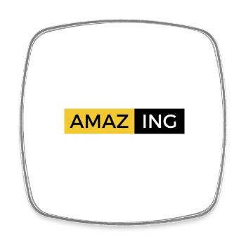 Amazing statement - Square fridge magnet - white - Front