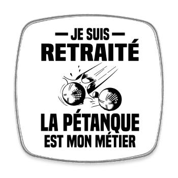 Retraité et bouliste Cadeau - Magnet carré - blanc - Devant