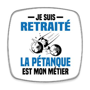 Retraité et bouliste Cadeau - Magnet carré - blanc - Devant