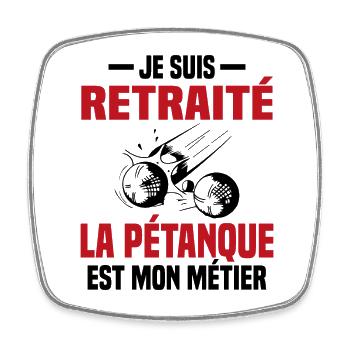 Retraité et bouliste Cadeau - Magnet carré - blanc - Devant
