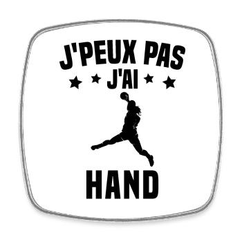 Je peux pas j'ai handball - Magnet carré - blanc - Devant