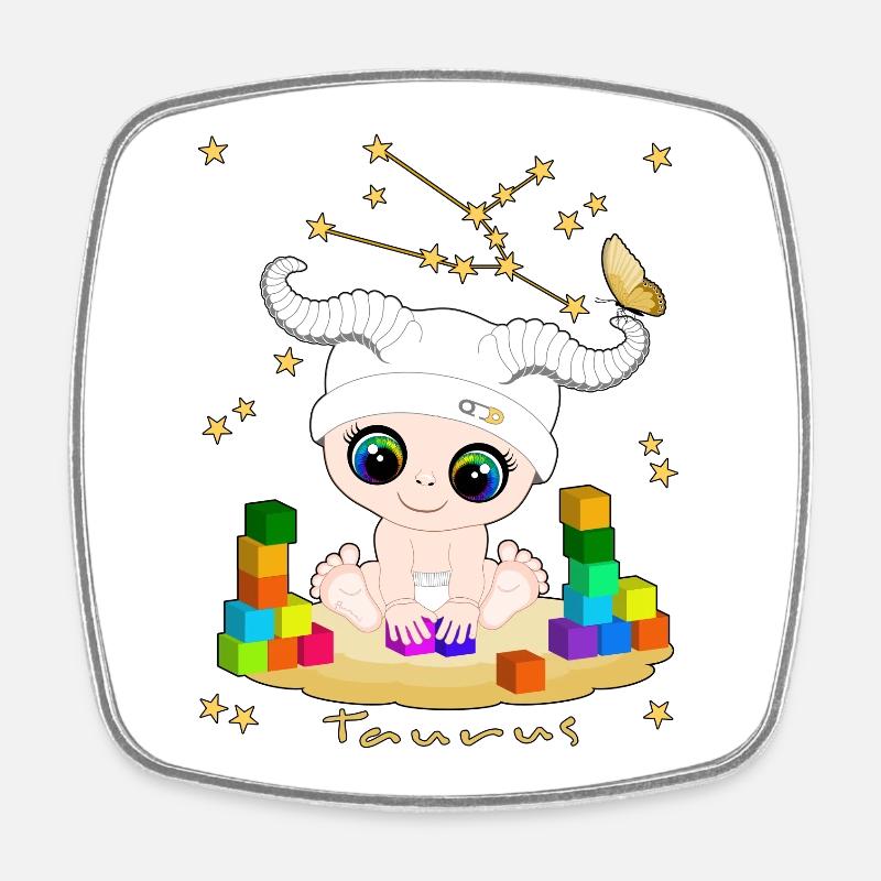sternzeichen_taurus - Square fridge magnet - white