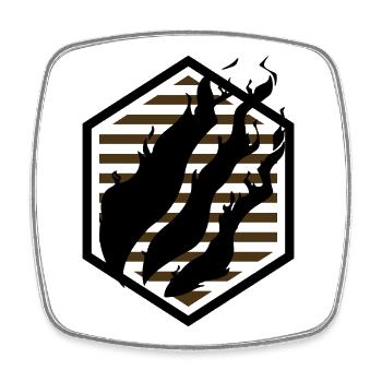 Fire Merch Edition Black - Square fridge magnet - white - Front