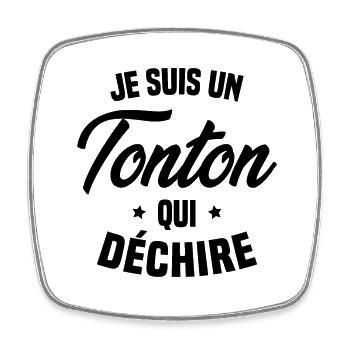 Je suis un Tonton qui déchire Cadeau Oncle Drôle - Magnet carré - blanc - Devant