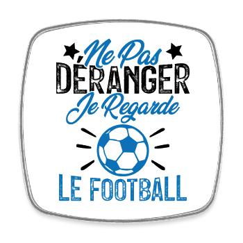 Ne Pas Déranger Je Regarde Football Sport Cadeau - Magnet carré - blanc - Devant