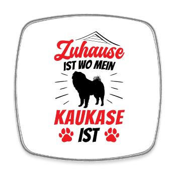 Owtscharka ist Zuhause Kaukasischer Owtscharka - Viereckiger Kühlschrankmagnet - Weiß - Vorne