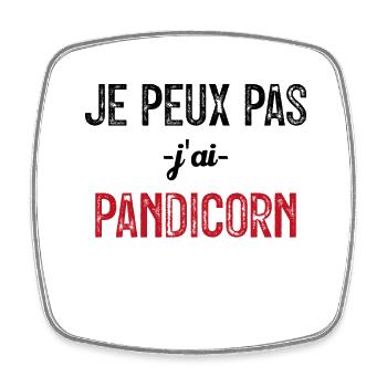 je peux pas j'ai pandicorne - Magnet carré - blanc - Devant