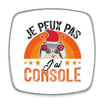 j'peux pas j'ai console cadeau geek cadeau de noël - Magnet carré - blanc - Devant