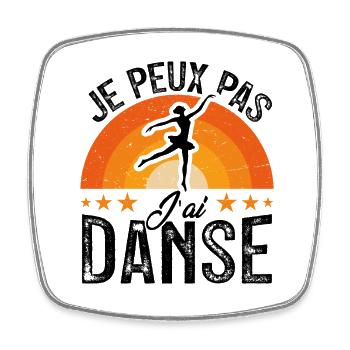 j'peux pas j'ai Danse - Retro Vintage - Magnet carré - blanc - Devant