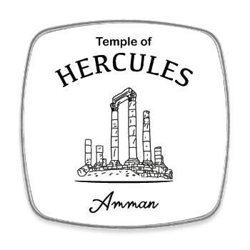 Zitadelle von Amman, Jordanien, Hercules Tempel - Viereckiger Kühlschrankmagnet - Weiß - Vorne