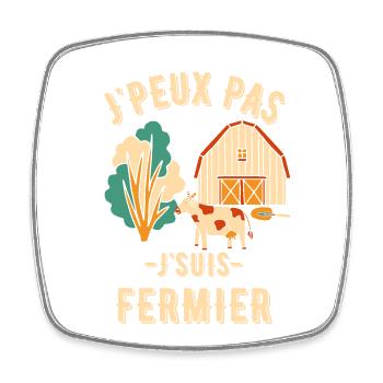 Je suis fermier - Magnet carré - blanc - Devant