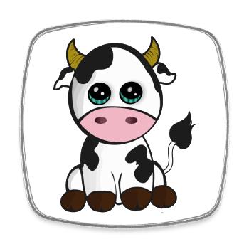Baby cow - Square fridge magnet - white - Front