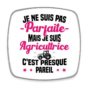 Pas parfaite mais je suis Agricultrice Femme Cool - Magnet carré - blanc - Devant