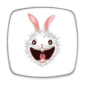 Tête de Lapin Blanc - Magnet carré - blanc - Devant