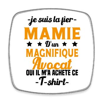 Mamie d'un magnifique Avocat Humour Cadeau - Magnet carré - blanc - Devant