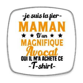 Maman d'un magnifique Avocat Humour Cadeau - Magnet carré - blanc - Devant