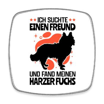 Fand meinen Harzer Fuchs Hütehund - Viereckiger Kühlschrankmagnet - Weiß - Vorne