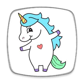 Einhorn Einhörner - Viereckiger Kühlschrankmagnet - Weiß - Vorne