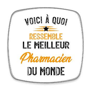 Voici à quoi ressemble le meilleur Pharmacien - Magnet carré - blanc - Devant