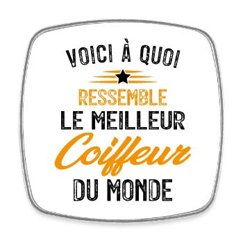 Voici à quoi ressemble le meilleur Coiffeur - Magnet carré - blanc - Devant