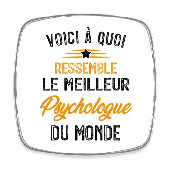 Voici à quoi ressemble le meilleur Psychologue - Magnet carré - blanc - Devant