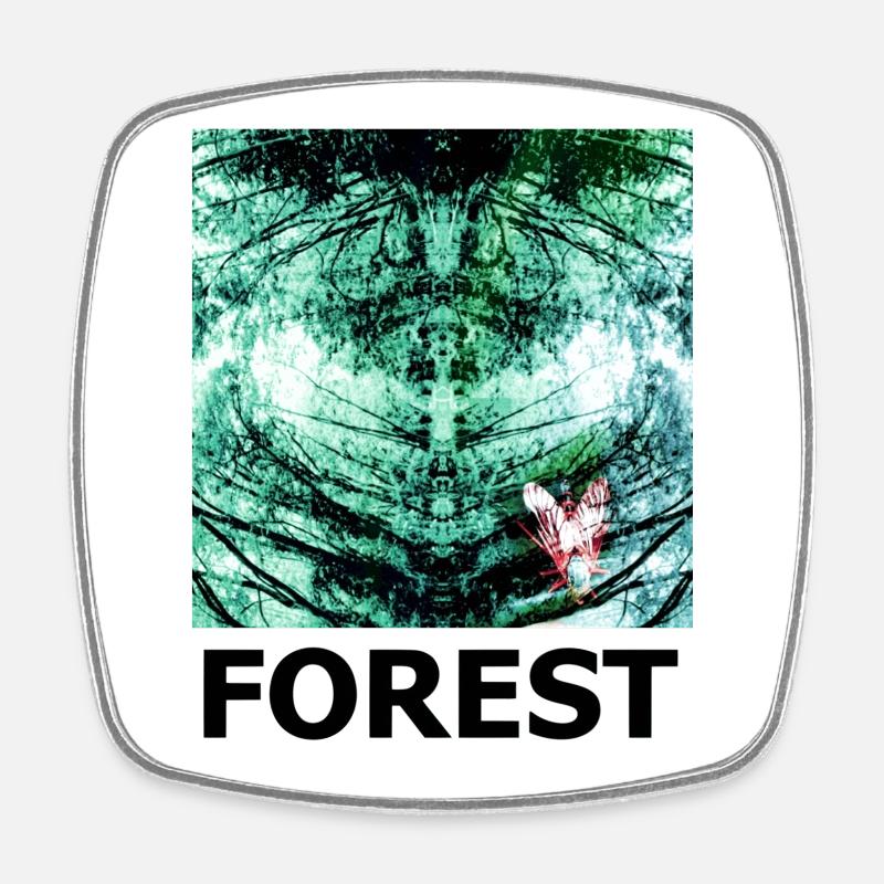 Forest Kaleidoscope FOREST - Square fridge magnet - white