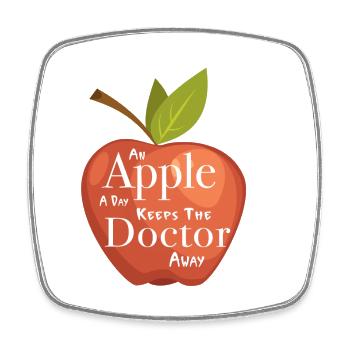 An apple a day keeps the Doctor away - Viereckiger Kühlschrankmagnet - Weiß - Vorne