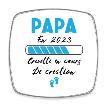 Homme Papa en 2023 Garçon - Magnet carré - blanc - Devant