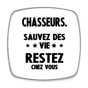 Humour anti chasse - Magnet carré - blanc - Devant