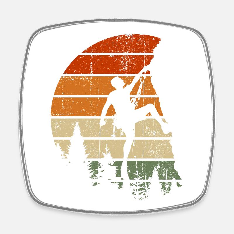 Sunset Summit Climber - Viereckiger Kühlschrankmagnet - Weiß