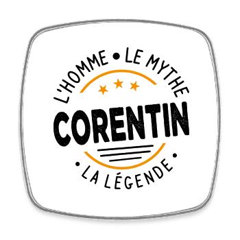 Corentin L'Homme Le Mythe La Légende - Magnet carré - blanc - Devant